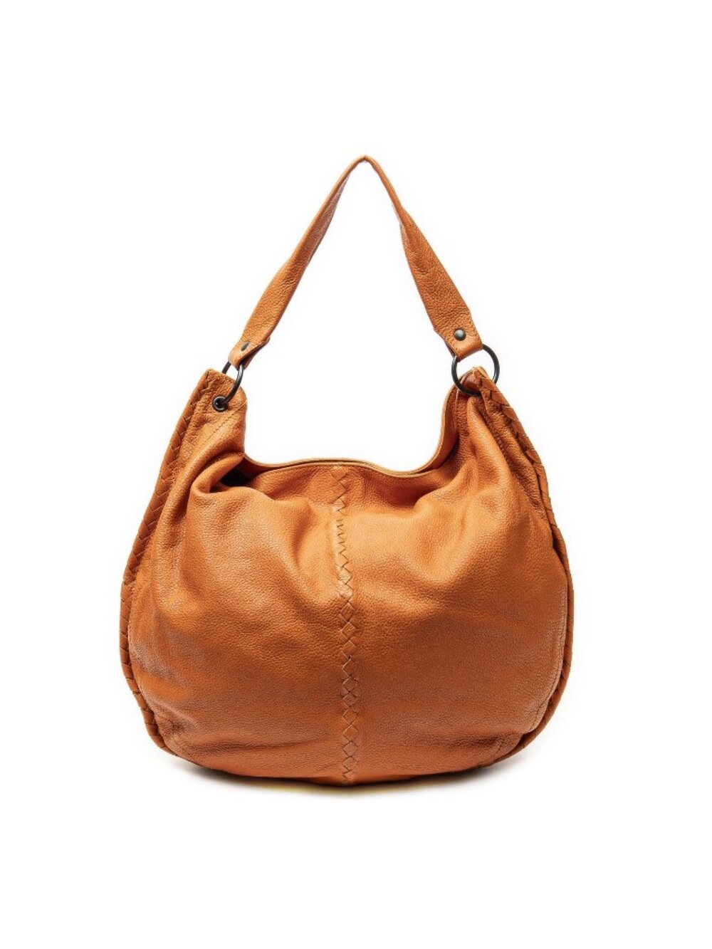 Bottega Veneta Large Zip Hobo Orange Cervo Leather